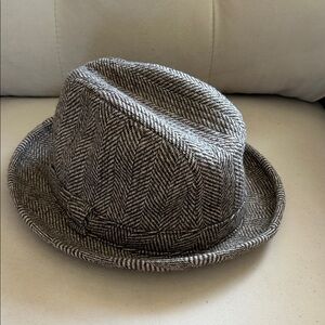Classic Gray Herringbone Fedora